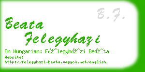 beata felegyhazi business card